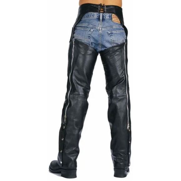 Interstate Leather Unisex 100% Leather Riding Chaps - Picture 3 of 12